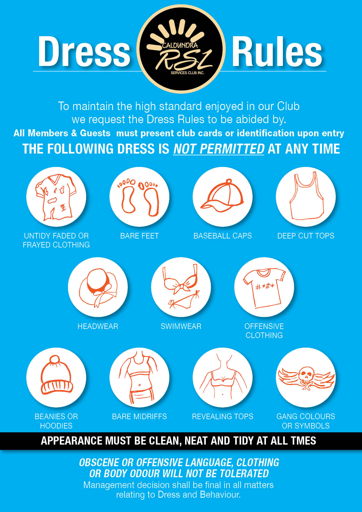 Caloundra RSL Club Dress Codes