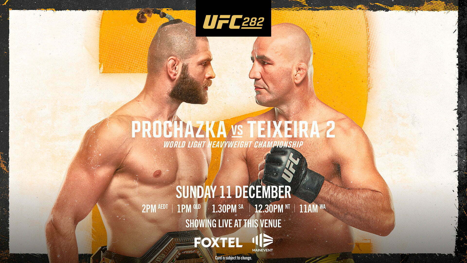 UFC 282 Jiri Prochazka v Glover Teixeira 2 Light Heavyweight Title